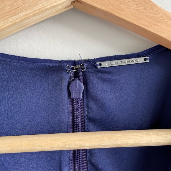 Elie Tahari Lourdes slit-sleeve sheath dress, indigo - Picture 5 of 7